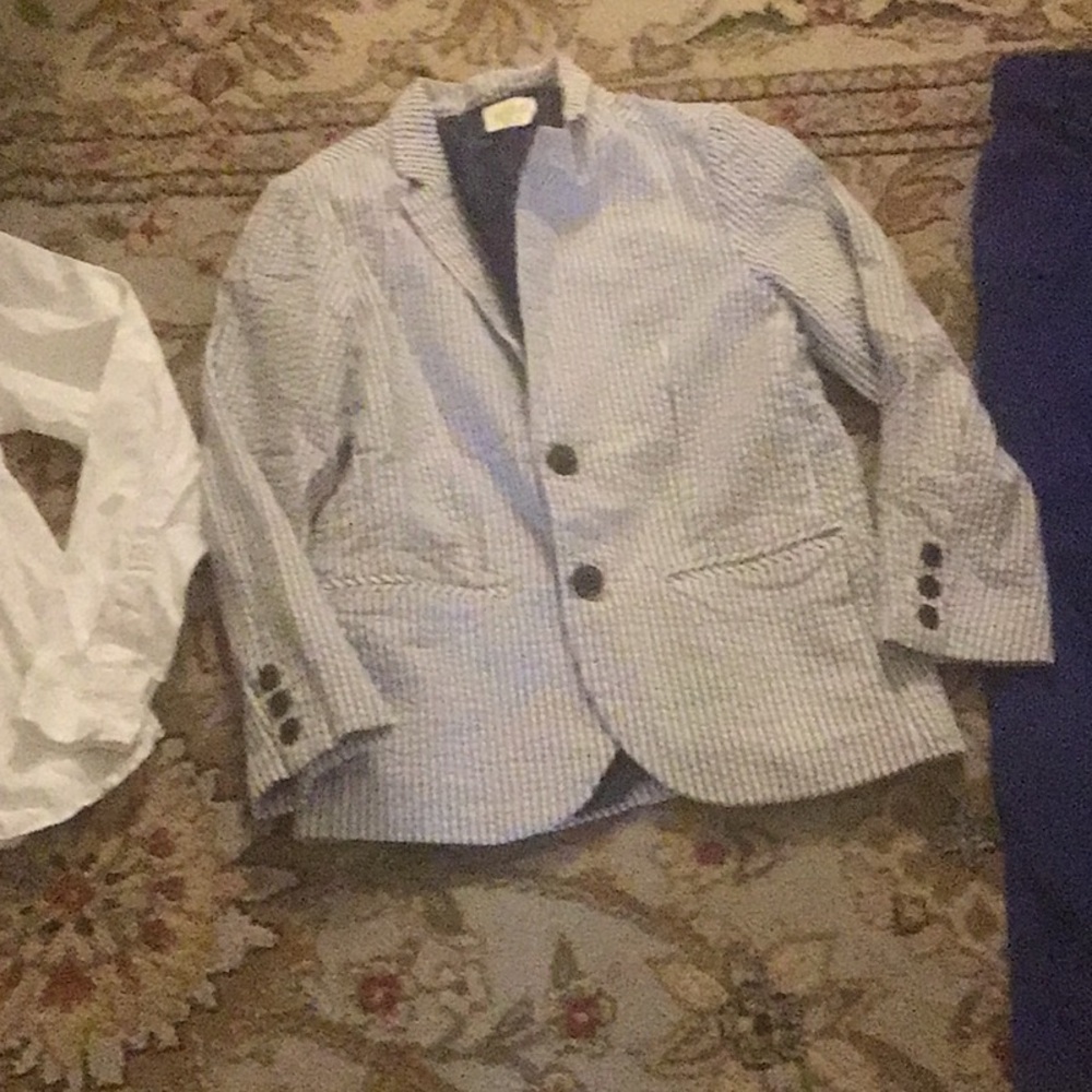 Searsucker blazer with pants and shirt